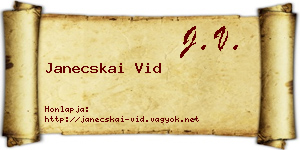 Janecskai Vid névjegykártya